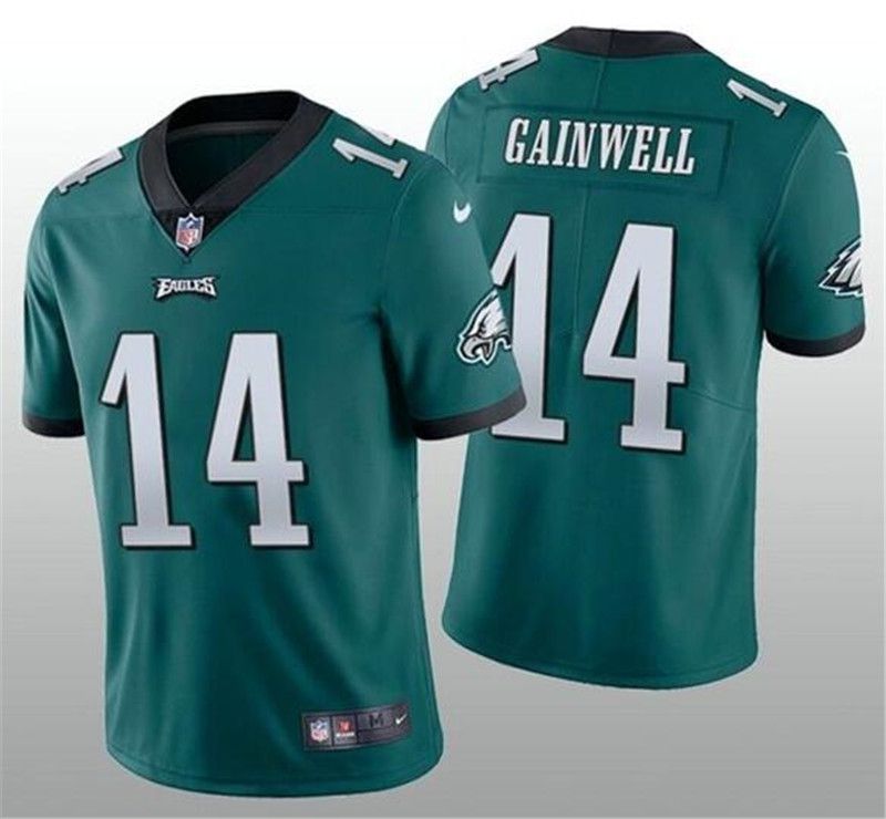 Men Philadelphia Eagles 14 Kenneth Gainwell Nike Midnight Green Vapor Limited NFL Jersey